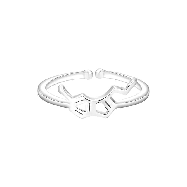 Handmade Bat & Spider Web Adjustable Ring