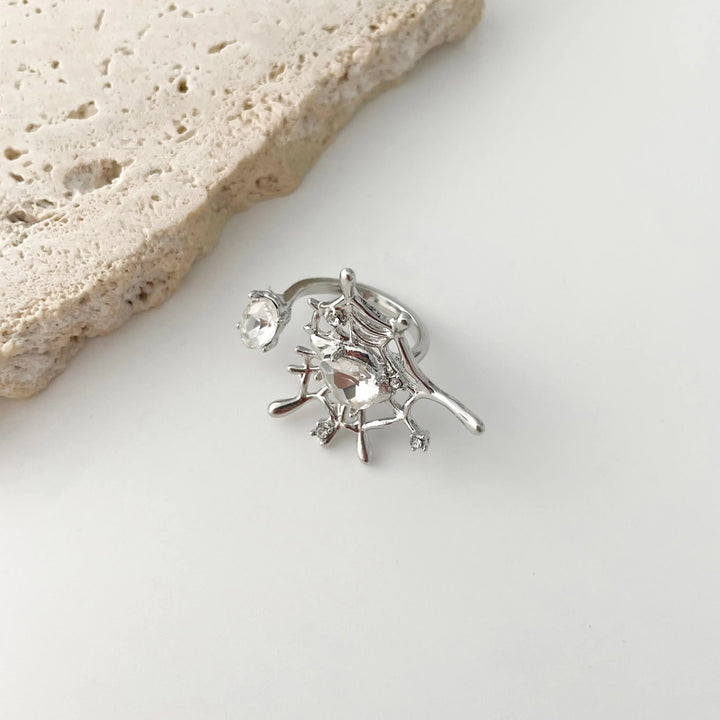 Spider Web Silver Ring