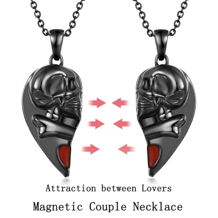 Magnetic Skull Hearts Pendant